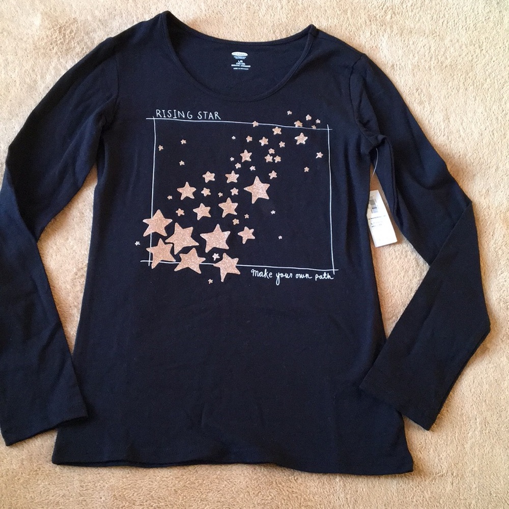 Old Navy black long sleeves top size 10-12 NWT